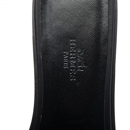 Hermes Calfskin Pique Oran Sandals 39 Black 7 of 9