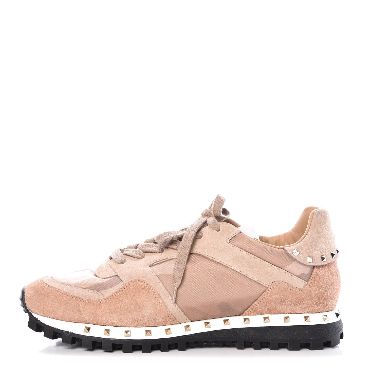 Valentino Garavani Suede Nylon Camouflage Womens Soul Rockstud Sneakers 40 Multicolor 1 of 8