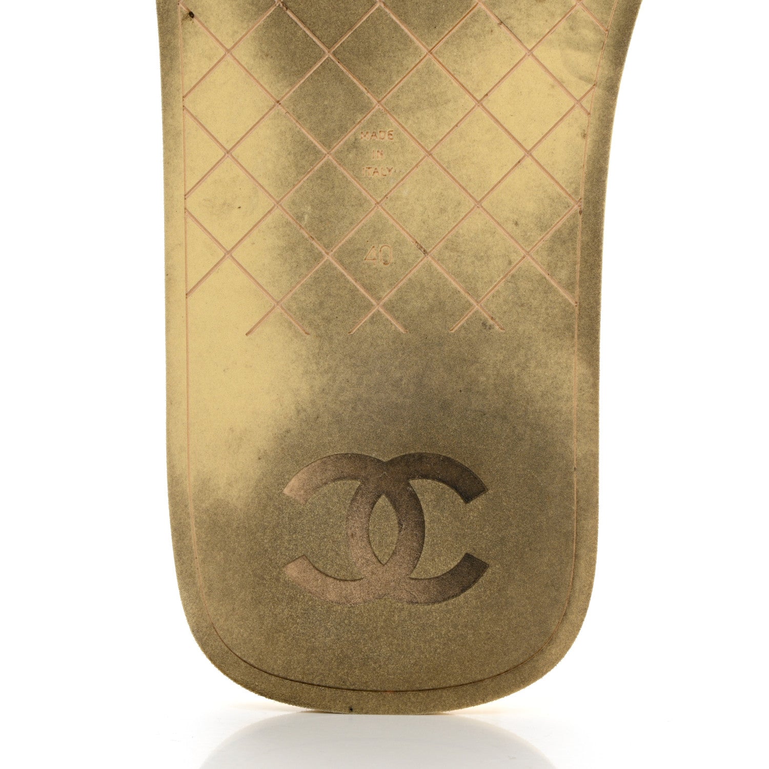 Chanel Lambskin CC Thong Sandals 40 Yellow 8 of 17