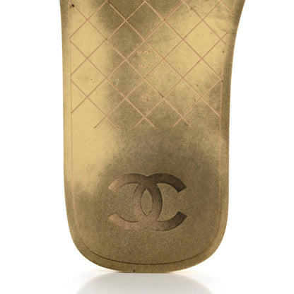 Chanel Lambskin CC Thong Sandals 40 Yellow 8 of 17