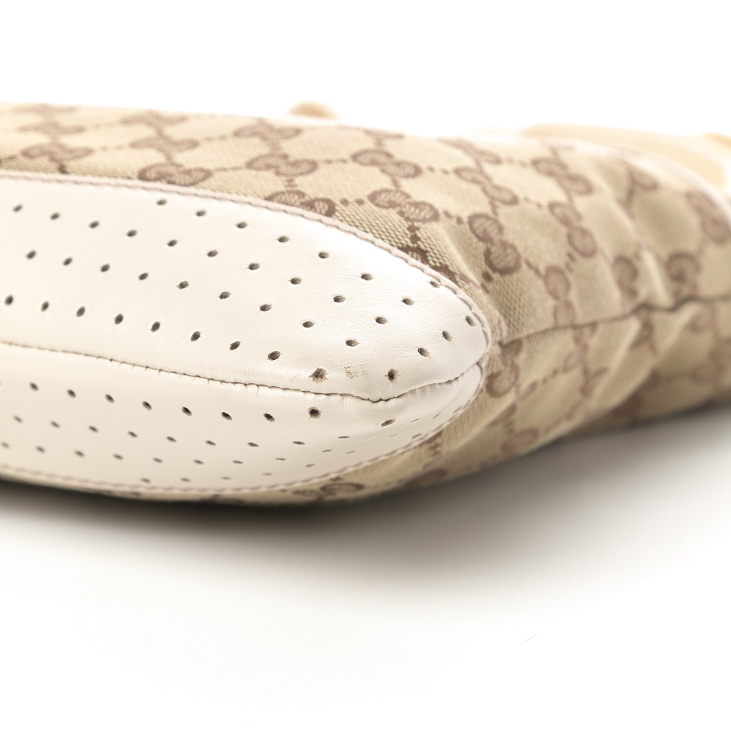 Monogram Calfskin Perforated Medium Flat Messenger Bag Off White
