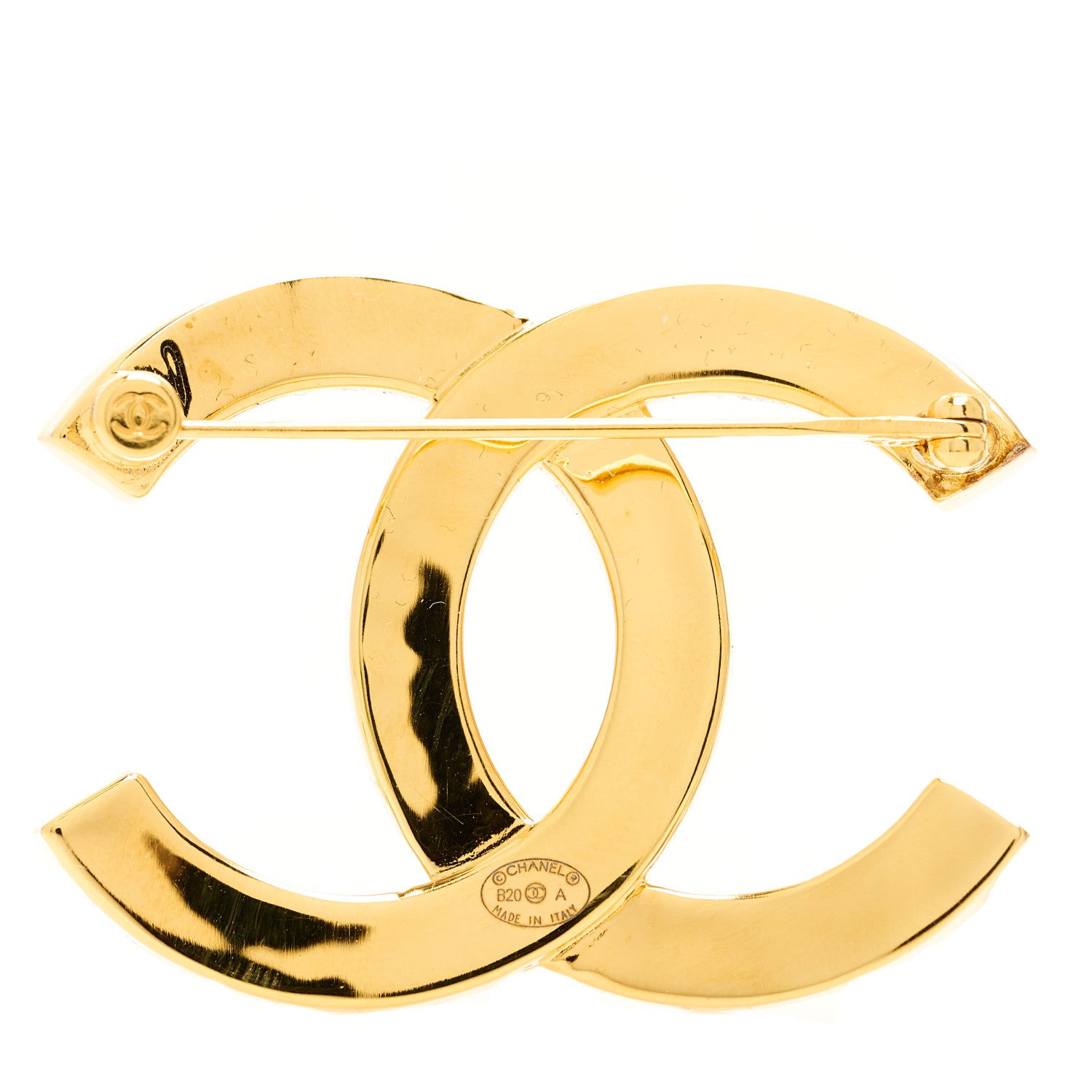 Chanel Metal Paris Button CC Large Brooch Gold 4 of 5