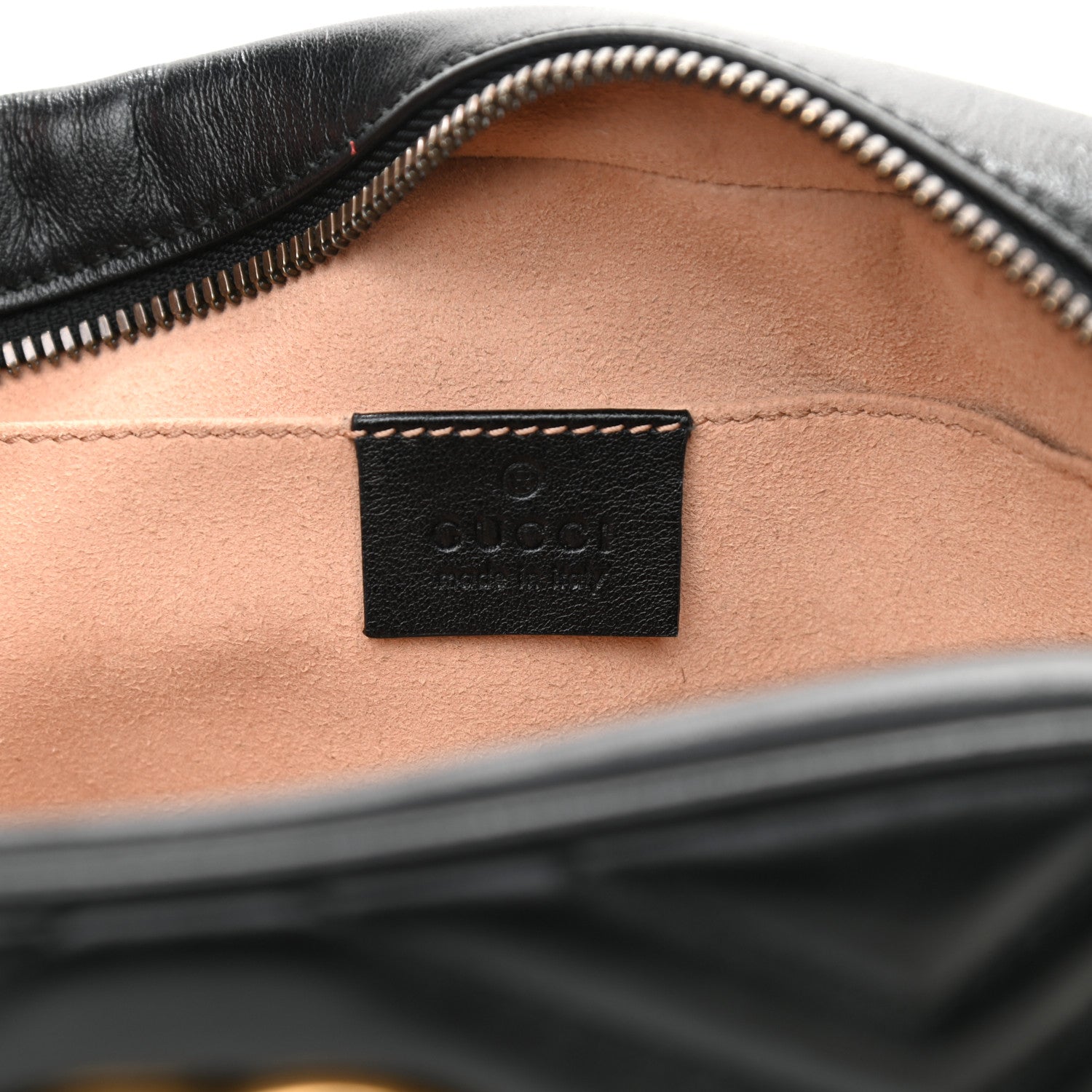 Gucci Calfskin Matelasse Small GG Marmont Chain Shoulder Bag Black 6 of 10