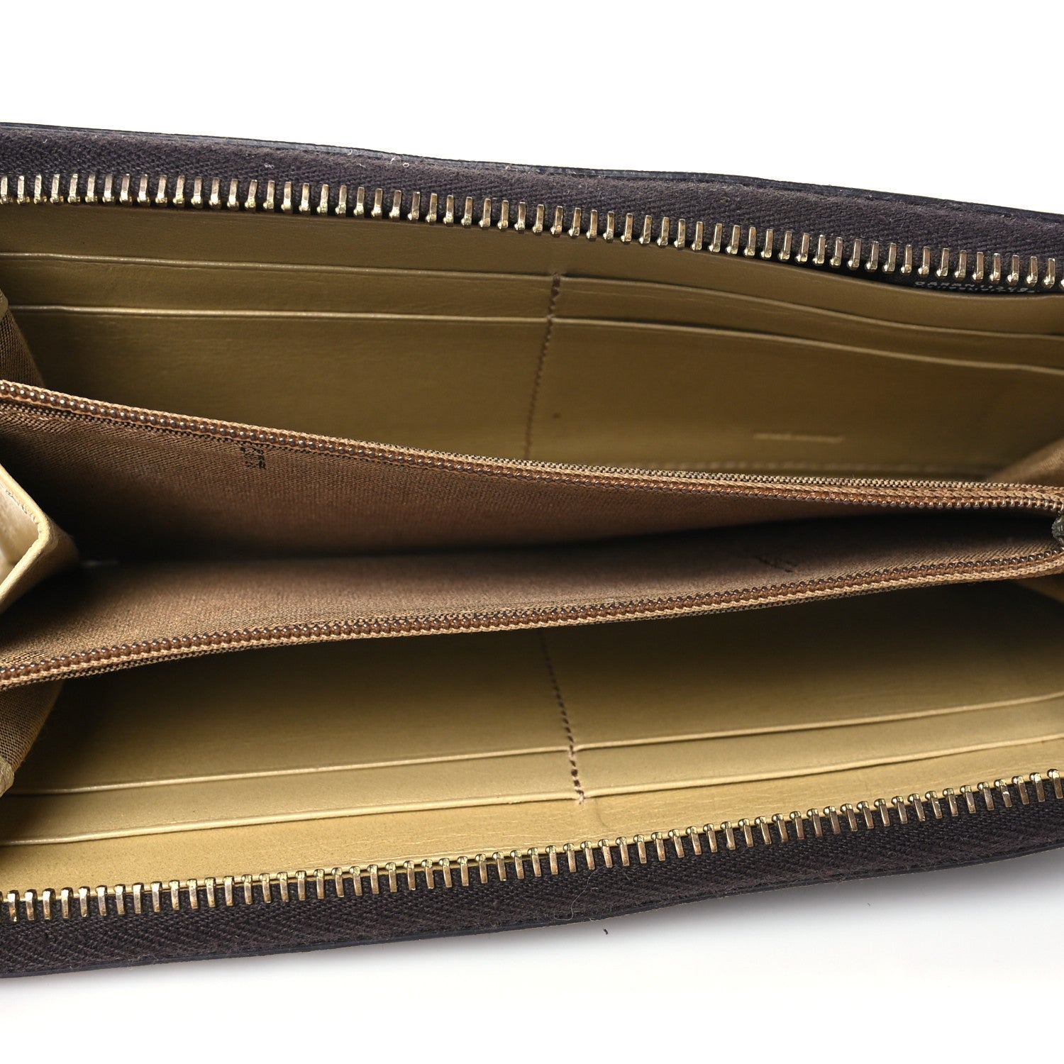 Fendi Zucca Spalmati Polka Dot Zip Around Wallet Tobacco Silver Gold 5 of 7