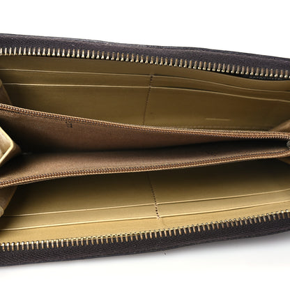 Fendi Zucca Spalmati Polka Dot Zip Around Wallet Tobacco Silver Gold 5 of 7
