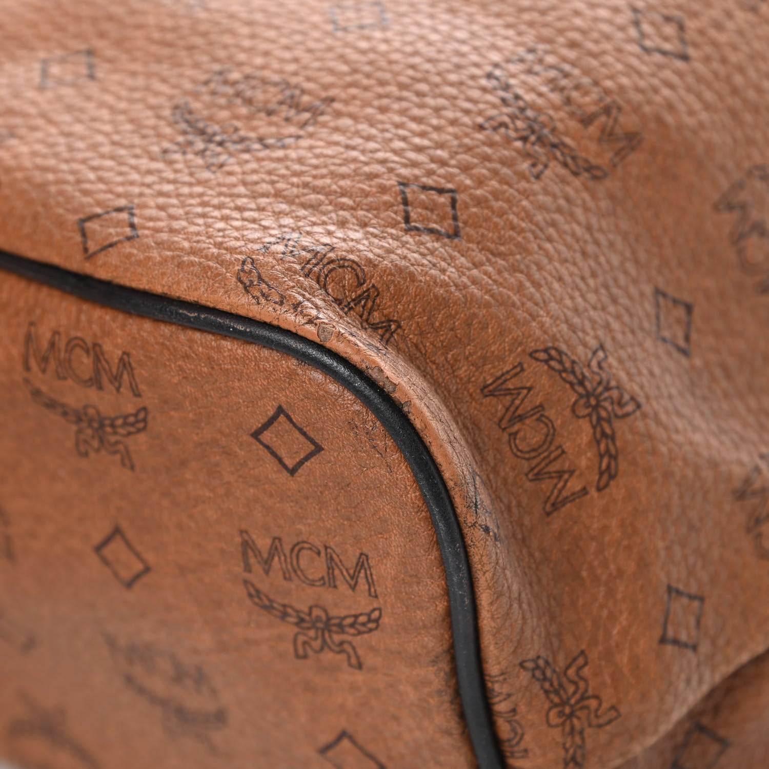 MCM Visetos Shopper Tote Cognac 10 of 18