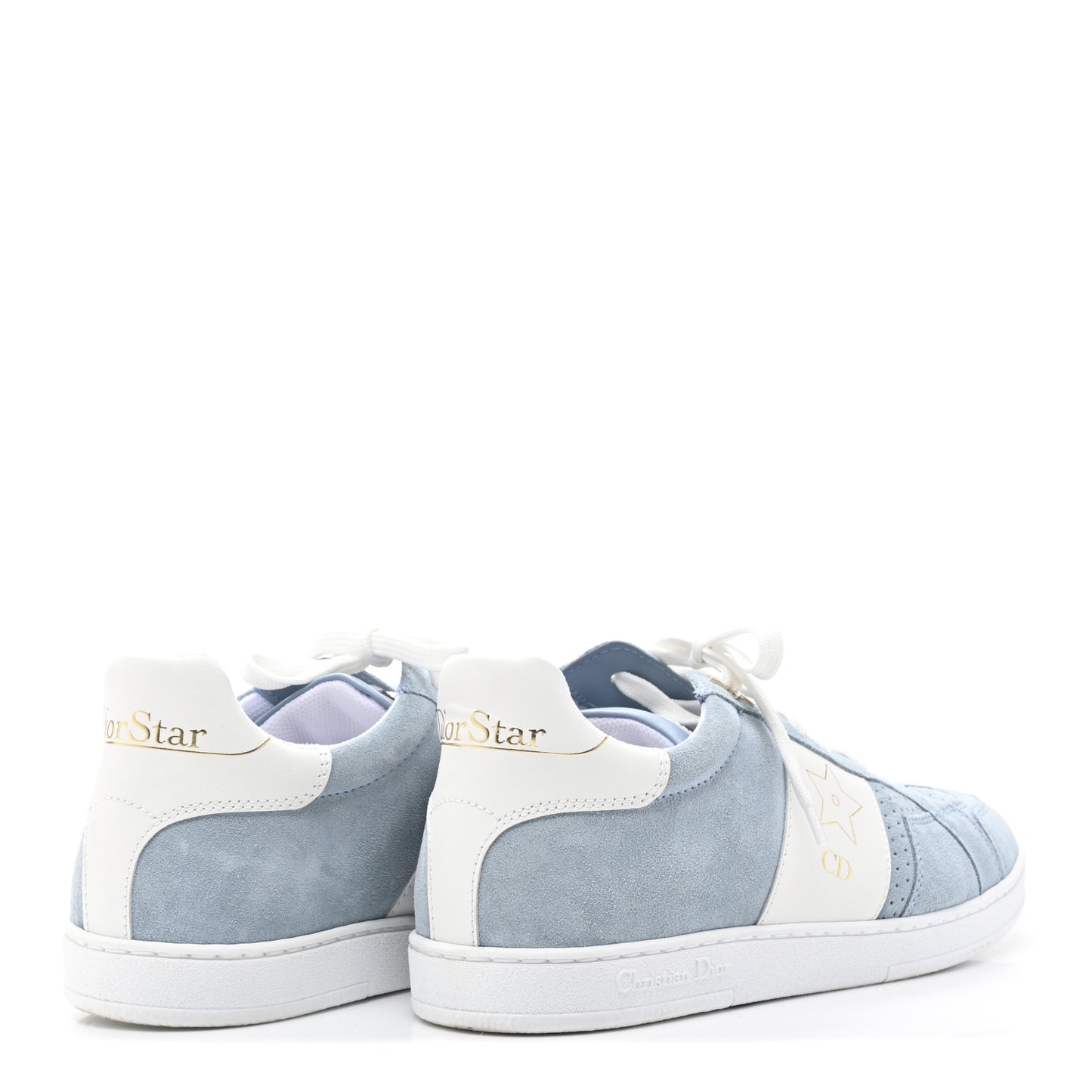 Calfskin Suede Dior Star Low Top Sneakers 38 Blue