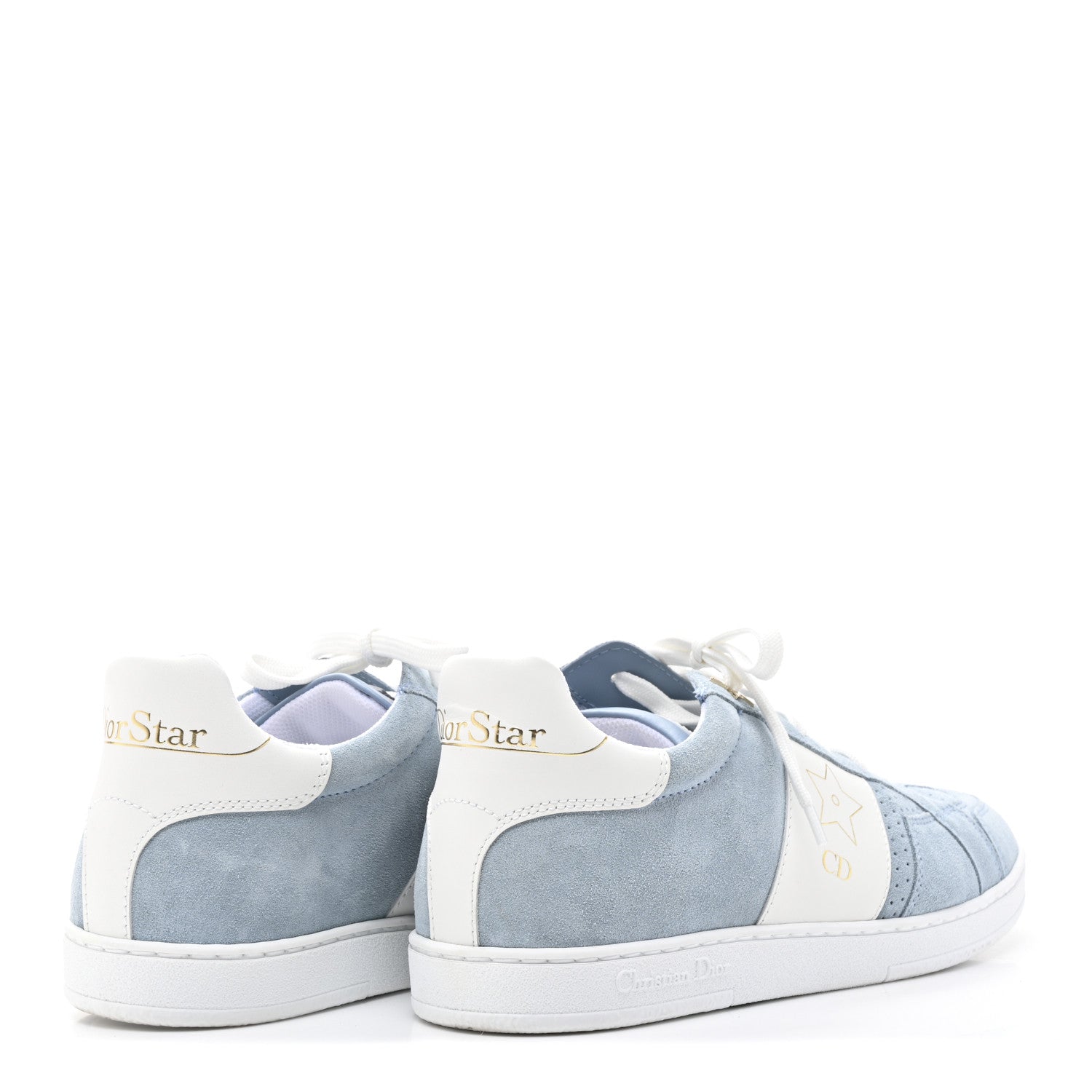 Christian Dior Calfskin Suede Dior Star Low Top Sneakers 38 Blue 5 of 9