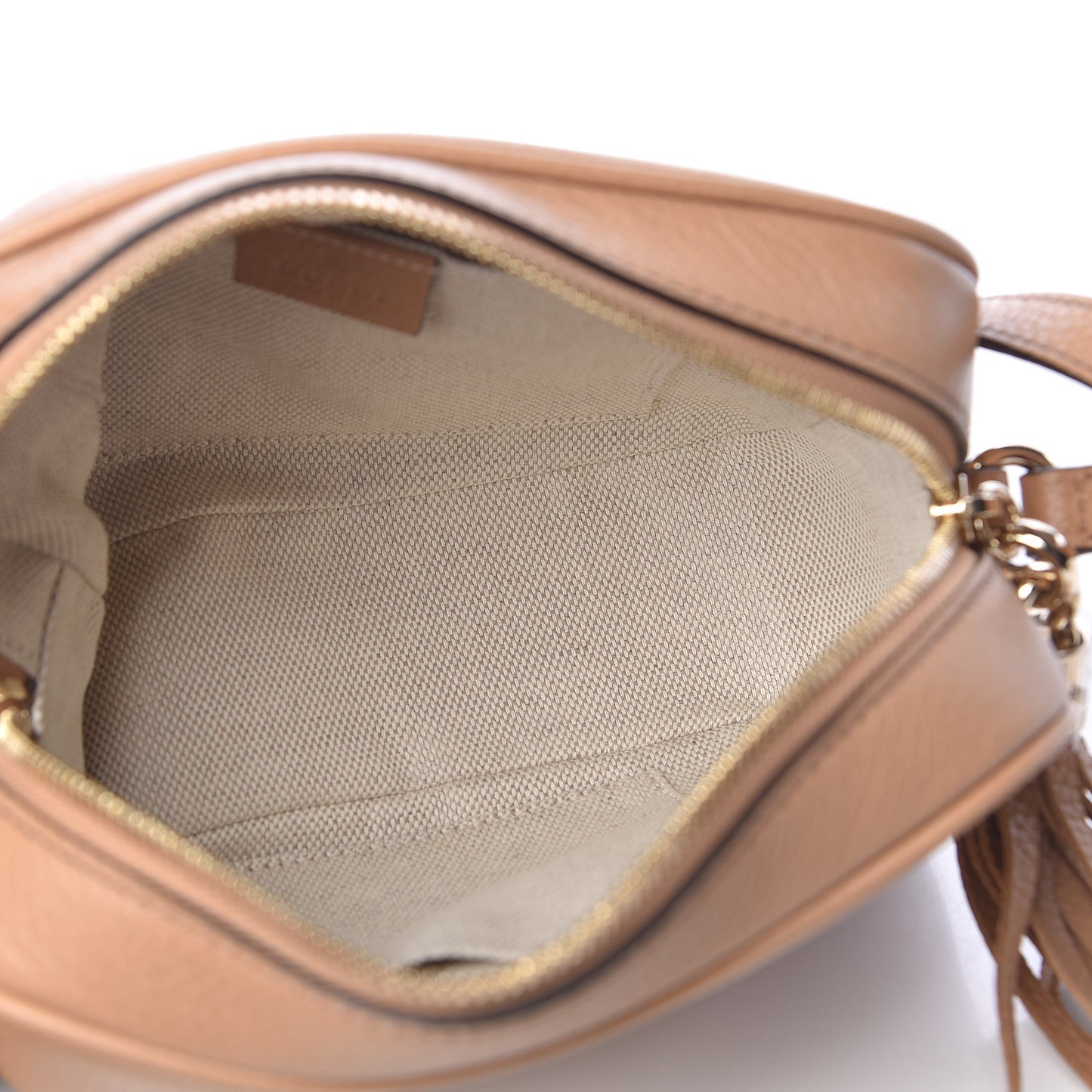 Pebbled Calfskin Small Soho Disco Bag Rose Beige