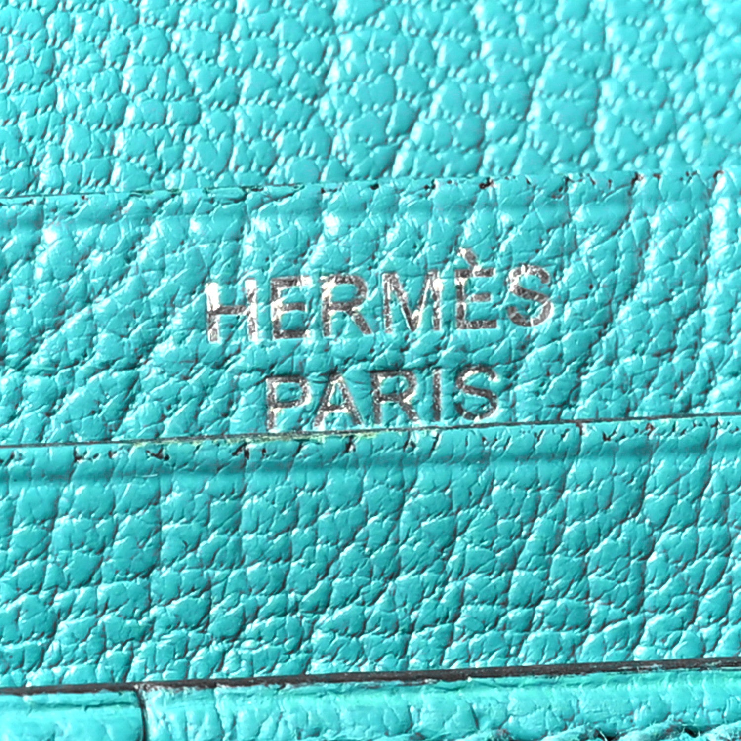 Hermes Chevre Mysore Bearn Gusset Wallet  Bleu Paon 6 of 8