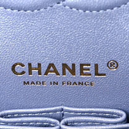 Chanel Iridescent Lambskin Quilted Medium Double Flap Light Purple 6 of 10