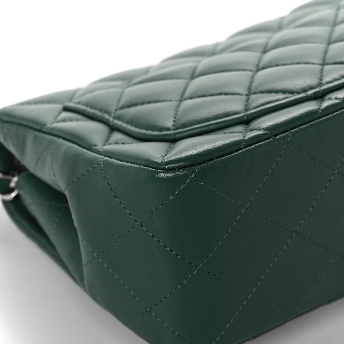 Lambskin Quilted Mini Square Flap Green