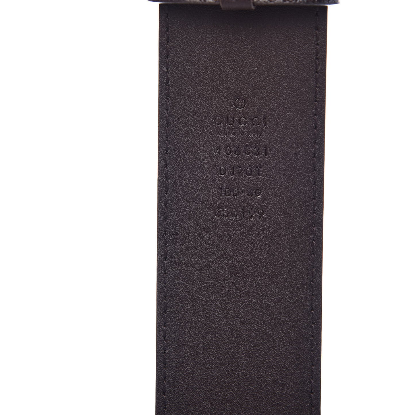 Textured Dollar Calfskin Double G 40mm Belt 100 40 Dark Cocoa