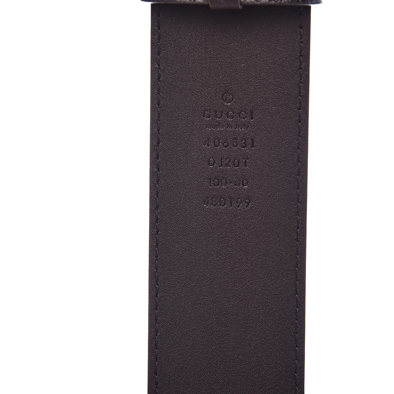 Gucci Textured Dollar Calfskin Double G 40mm Belt 100 40 Dark Cocoa 6 of 6