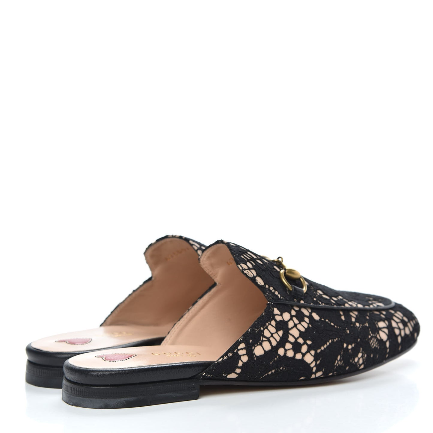 Lace Malaga Kid Womens Princetown Slippers 36 Black Skin Rose