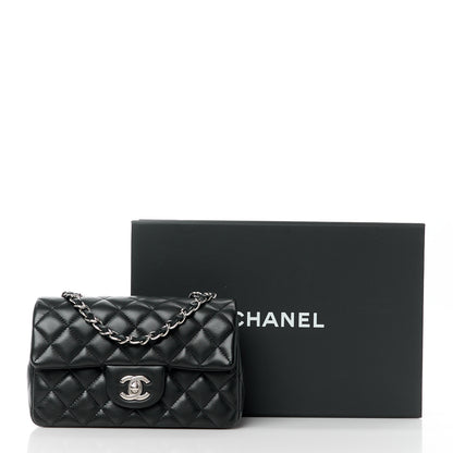 Chanel Lambskin Quilted Mini Rectangular Flap Black 12 of 12