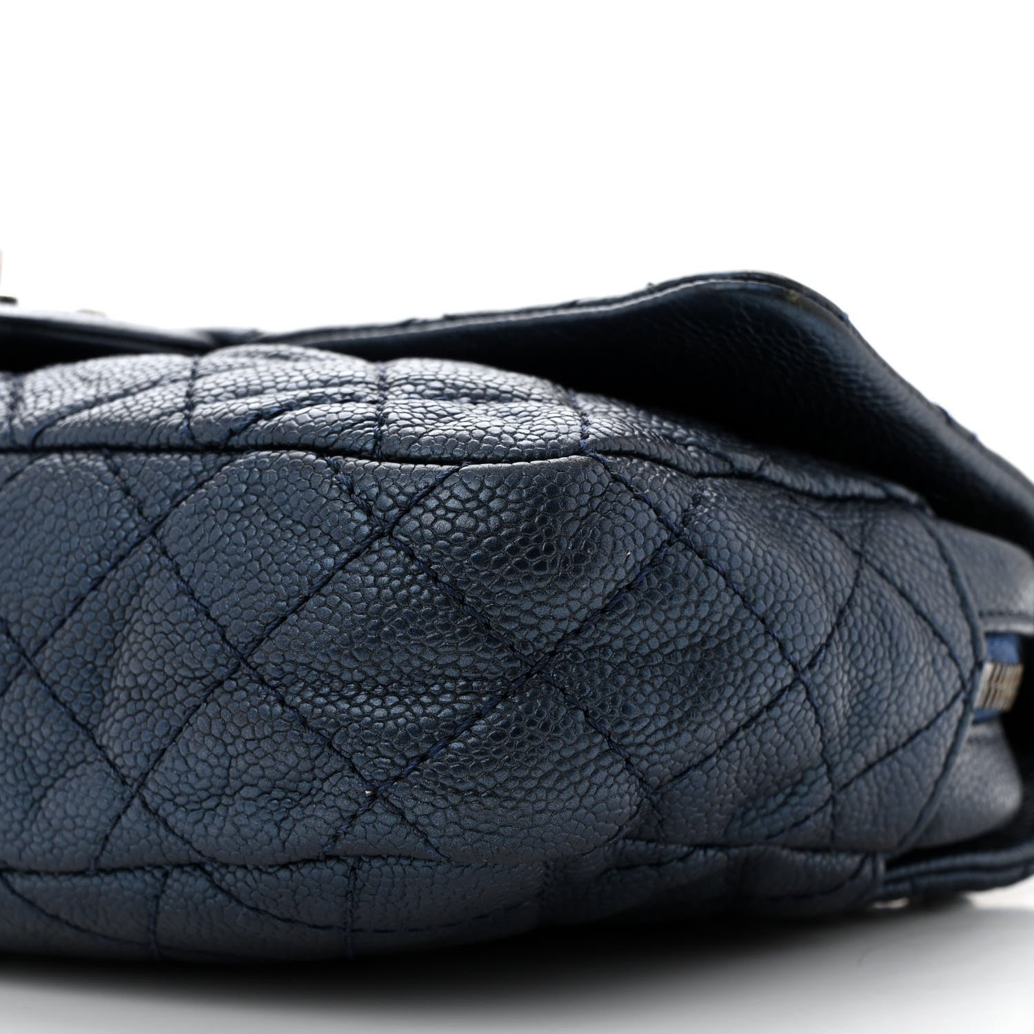 Chanel Iridescent Caviar Quilted Jumbo Easy Flap Dark Blue 10 of 13