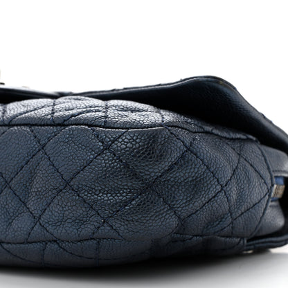 Chanel Iridescent Caviar Quilted Jumbo Easy Flap Dark Blue 10 of 13