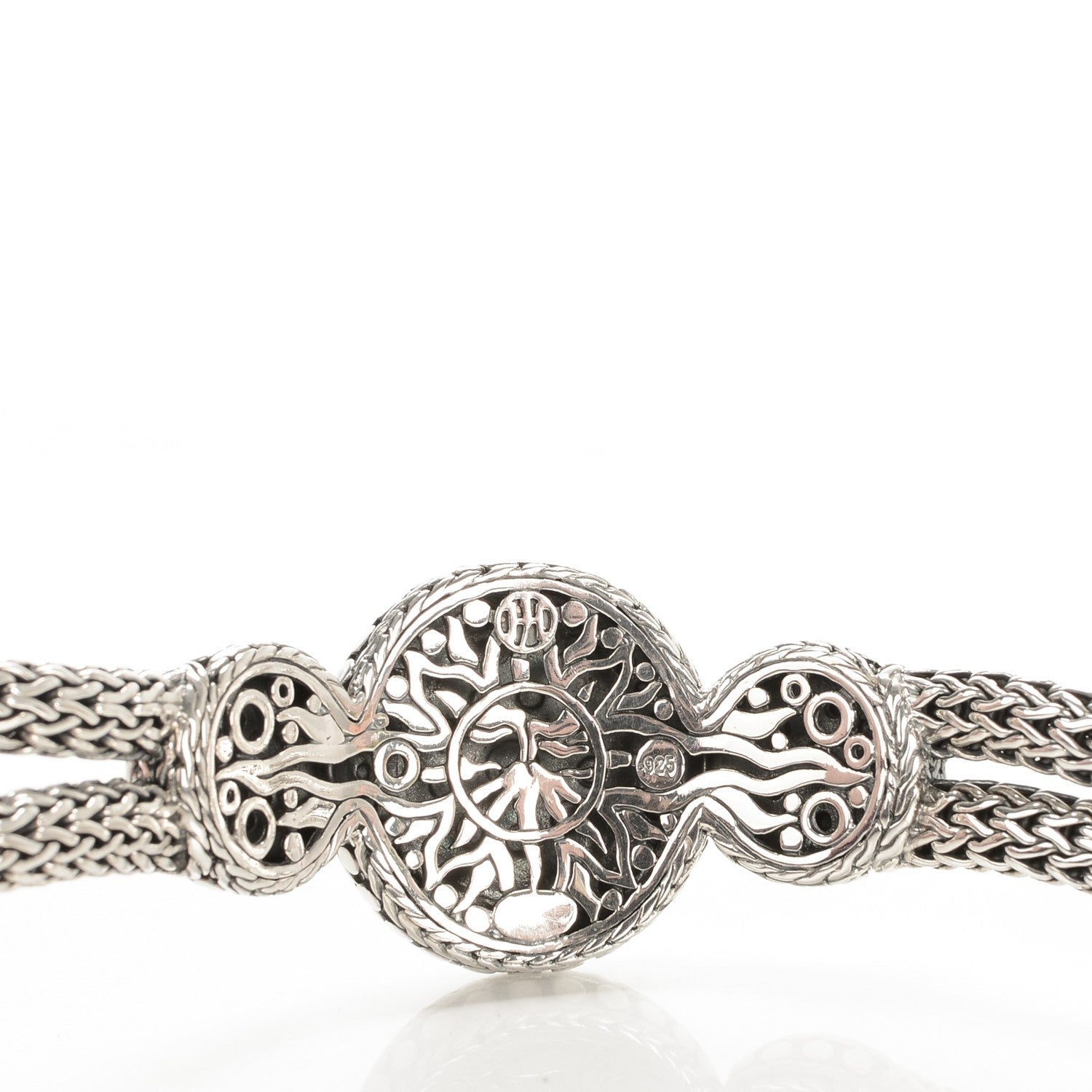John Hardy Sterling Silver Round Trio Station Bracelet M 4 of 4