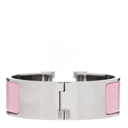 Hermes Enamel Wide Clic Clac H Bracelet PM Rose Delirium 2 of 3