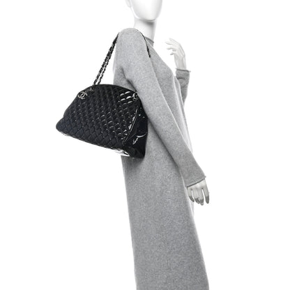 Chanel Patent Quilted Large Just Mademoiselle Bowling Bag Black 2 of 15