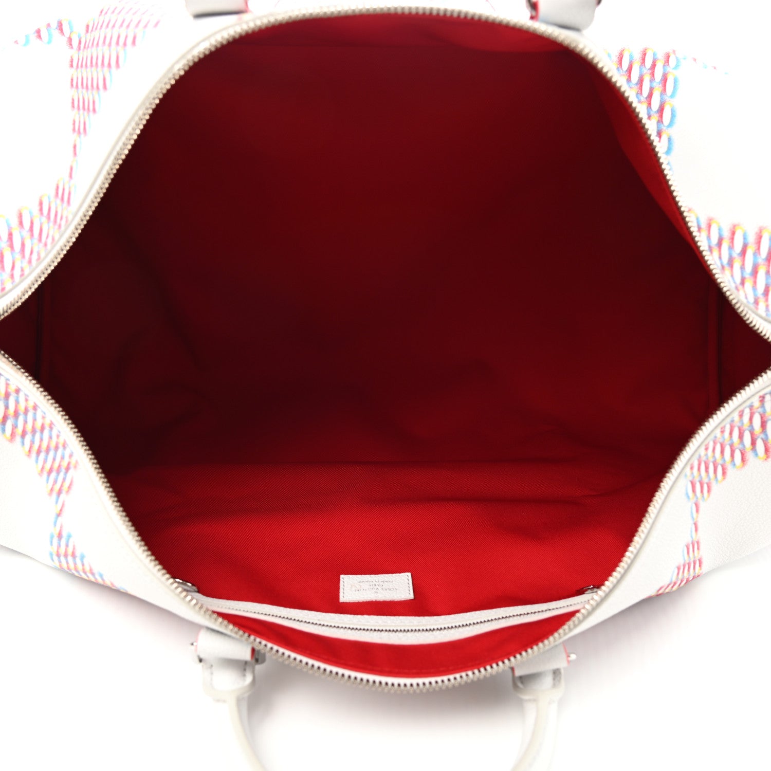 Louis Vuitton Cowhide Damier Spray Keepall Bandouliere 50B White 4 of 8