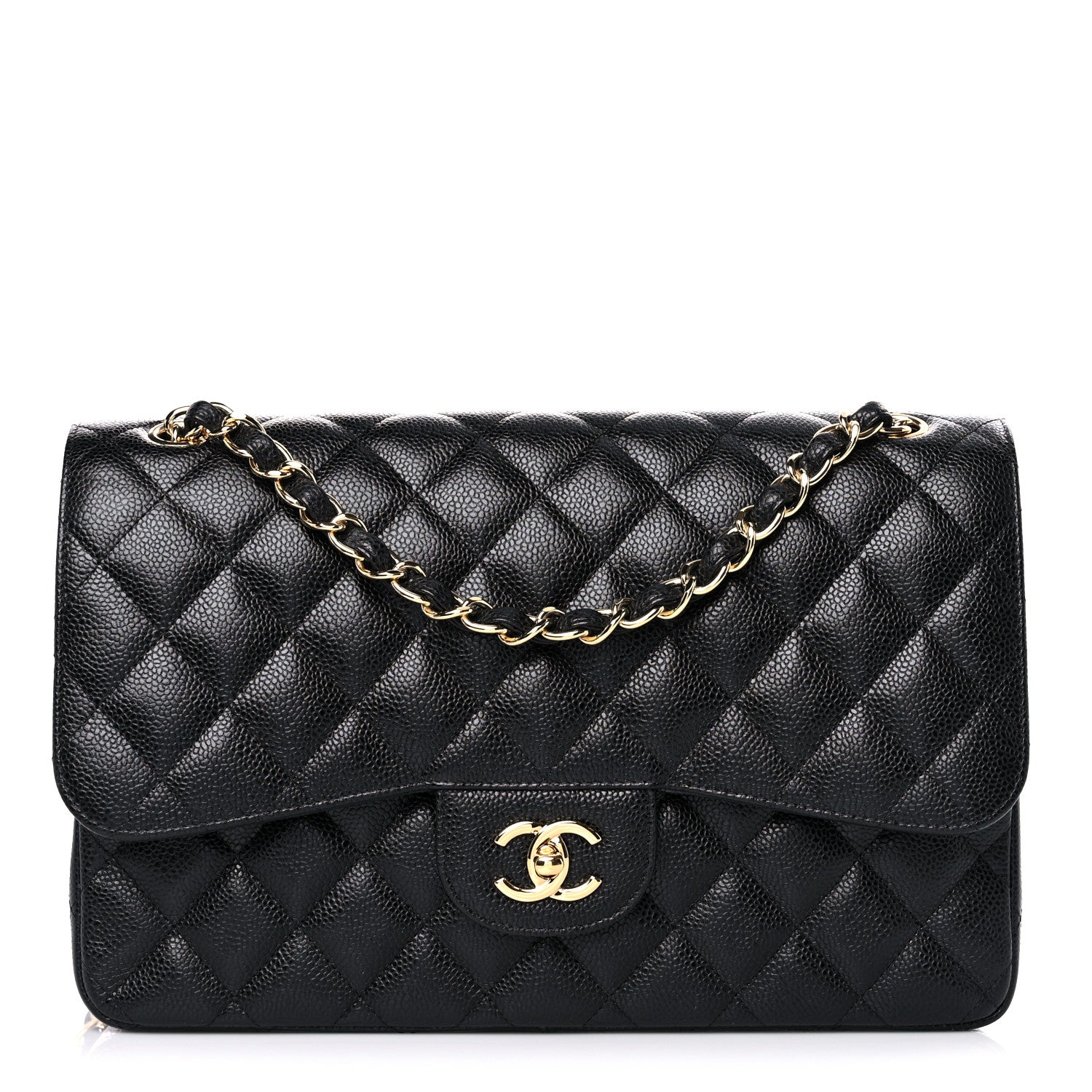 Chanel Caviar Quilted Jumbo Double Flap Black 1 of 10