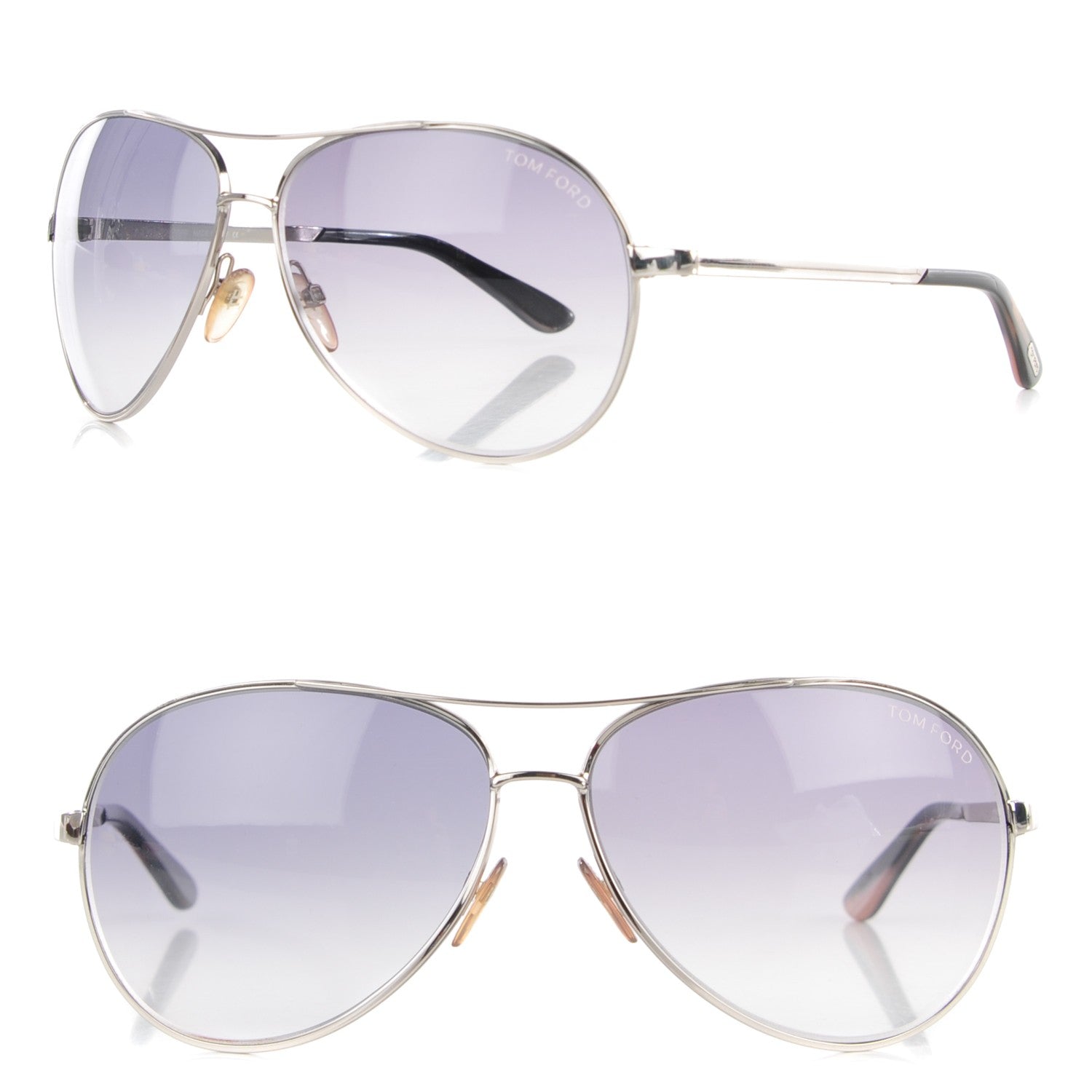 Tom Ford Metal Charles Aviator Sunglasses TF35 Silver 1 of 8