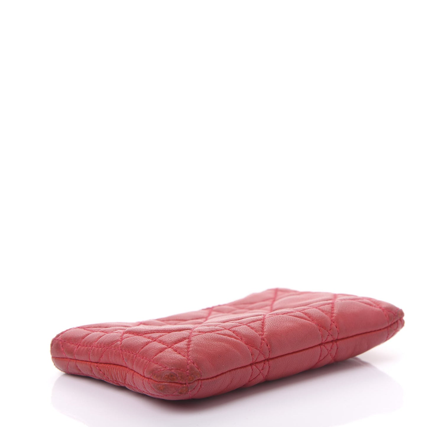 Lambskin Cannage Pouch Red