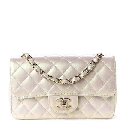 Chanel Iridescent Lambskin Quilted Mini Rectangular Flap Ivory 1 of 11