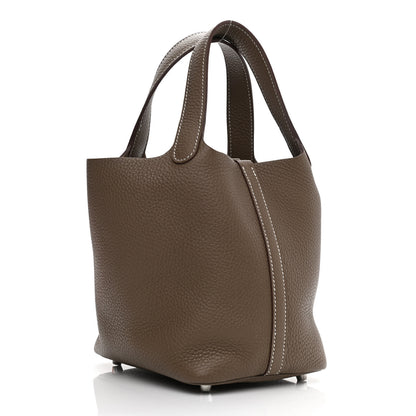 Hermes Taurillon Clemence Picotin Lock 18 PM Etoupe 3 of 11