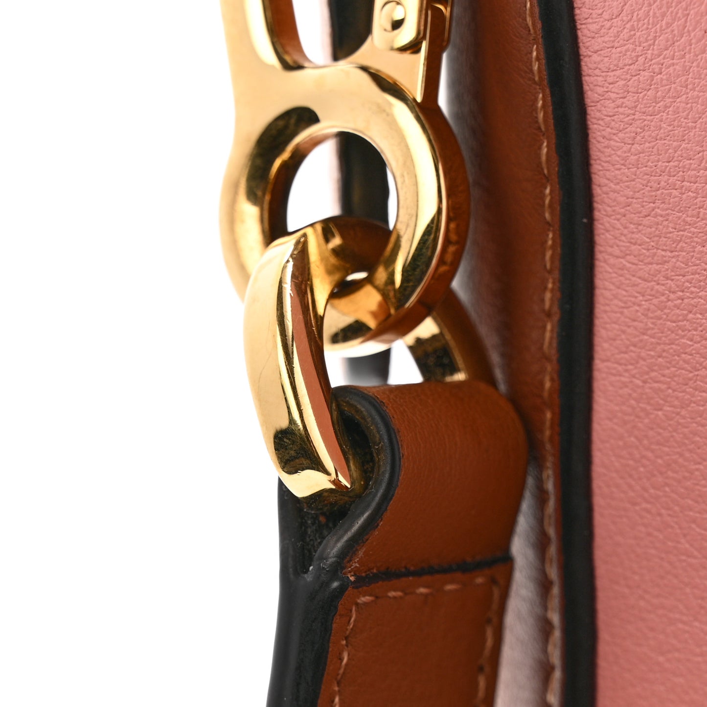 Calfskin Small Puzzle Bag Tan Medium Pink