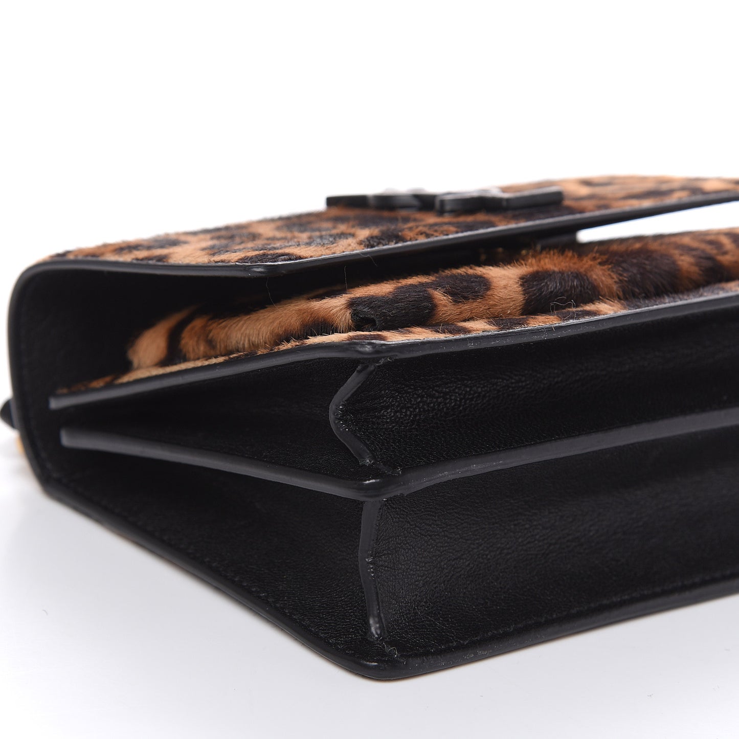 Calf Hair Monogram Small Sunset Chain Wallet Leopard