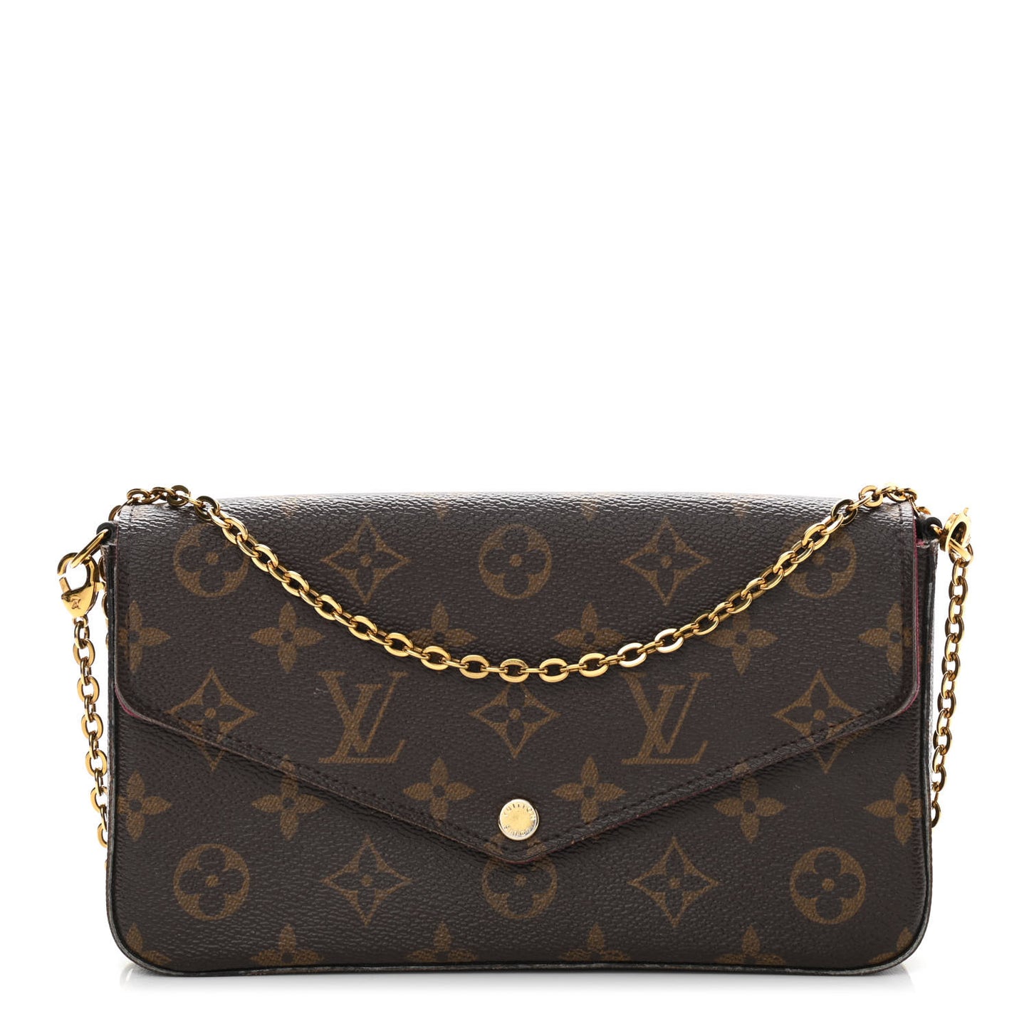 Monogram Pochette Felicie Chain Wallet Fuchsia