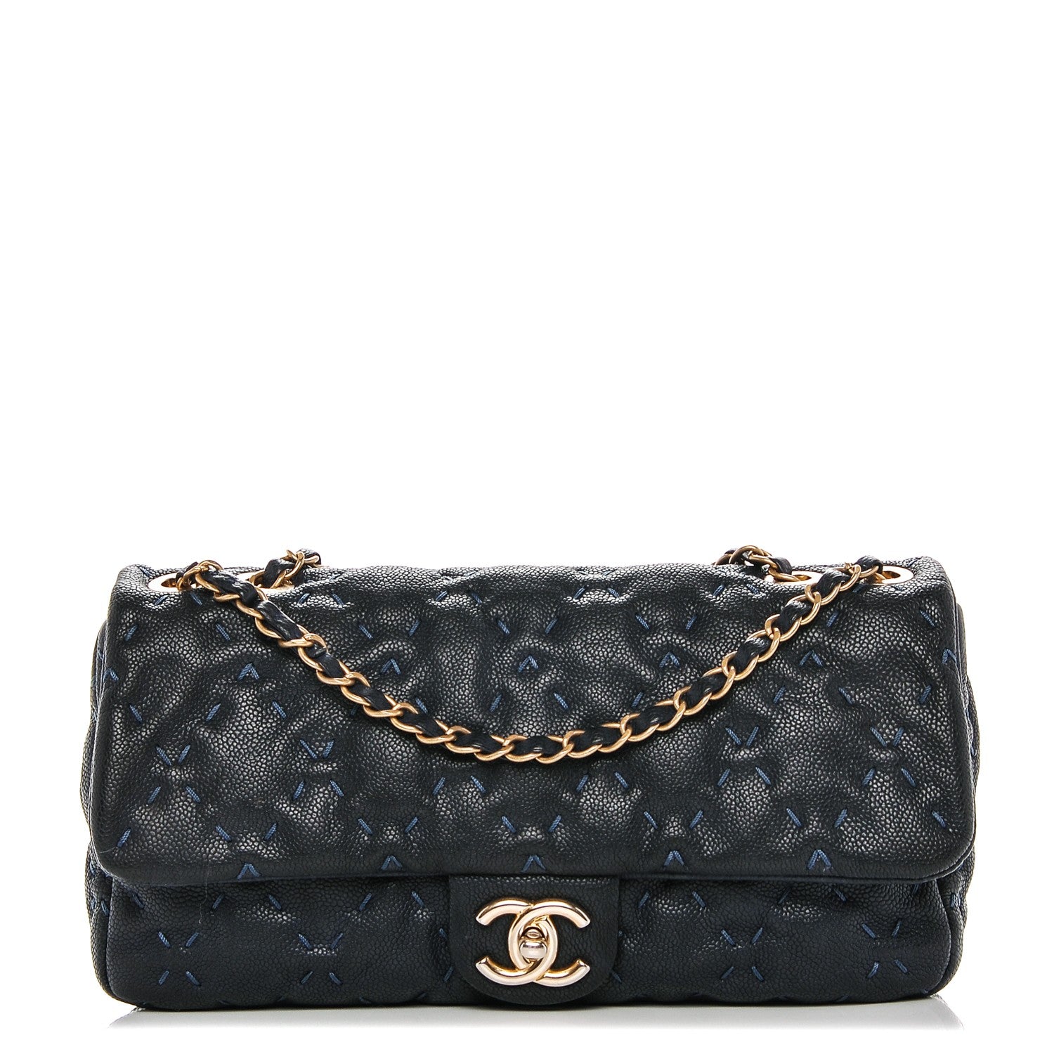 Chanel Caviar Wild Stitch Flap Navy 1 of 10