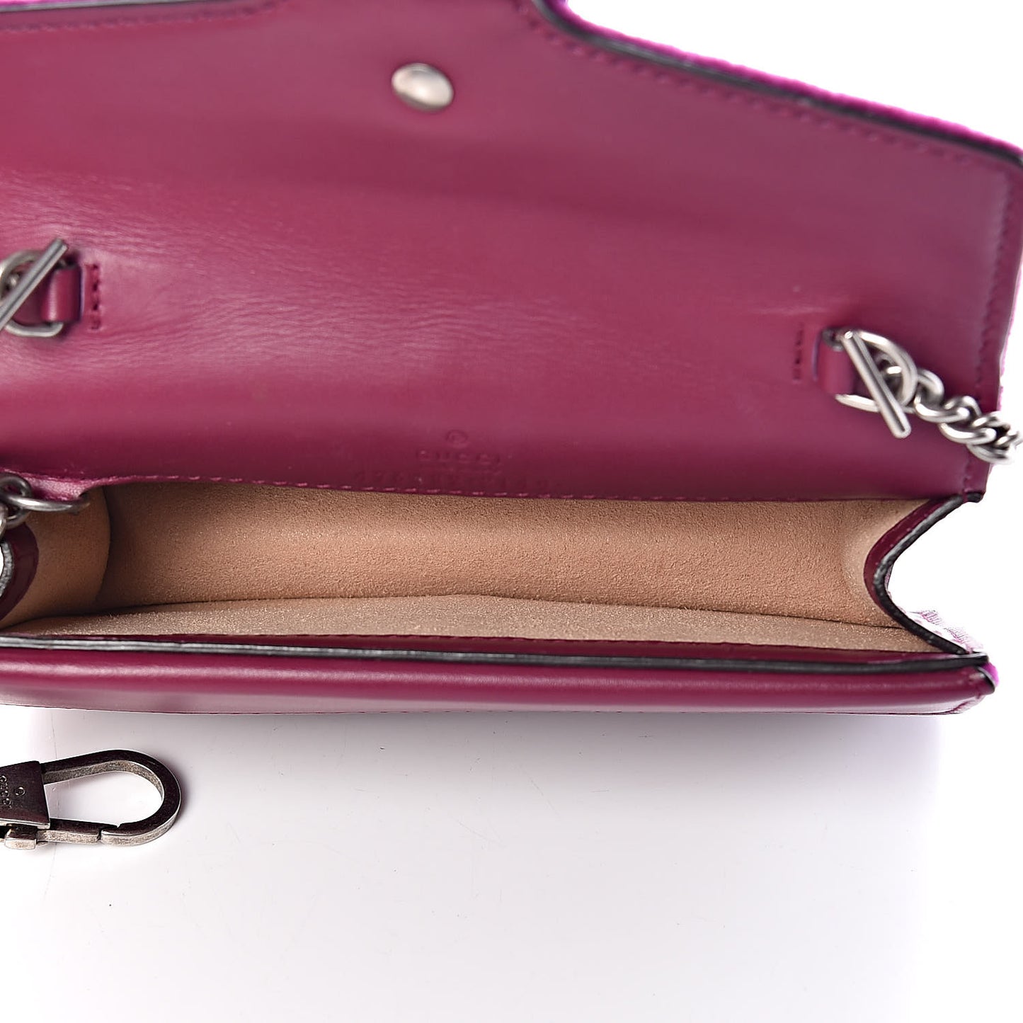 Velvet Super Mini Dionysus Shoulder Bag Fuchsia Violet Cyclamen