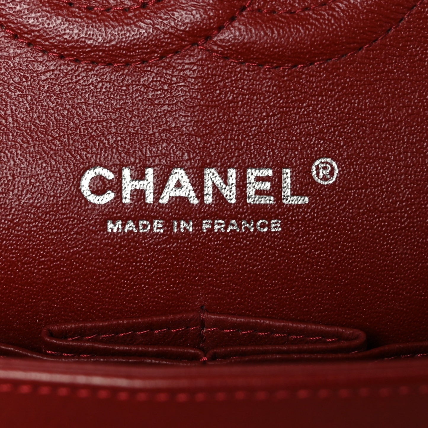 Lambskin Quilted Medium Double Flap Dark Red