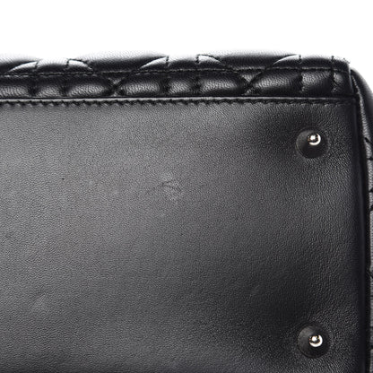 Christian Dior Lambskin Cannage Medium Lady Dior Black 9 of 16