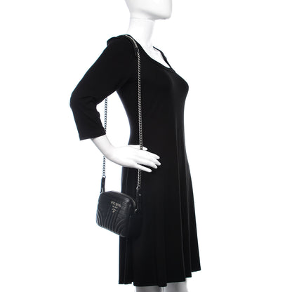 Prada Soft Calfskin Diagramme Crossbody Bag Black 2 of 8