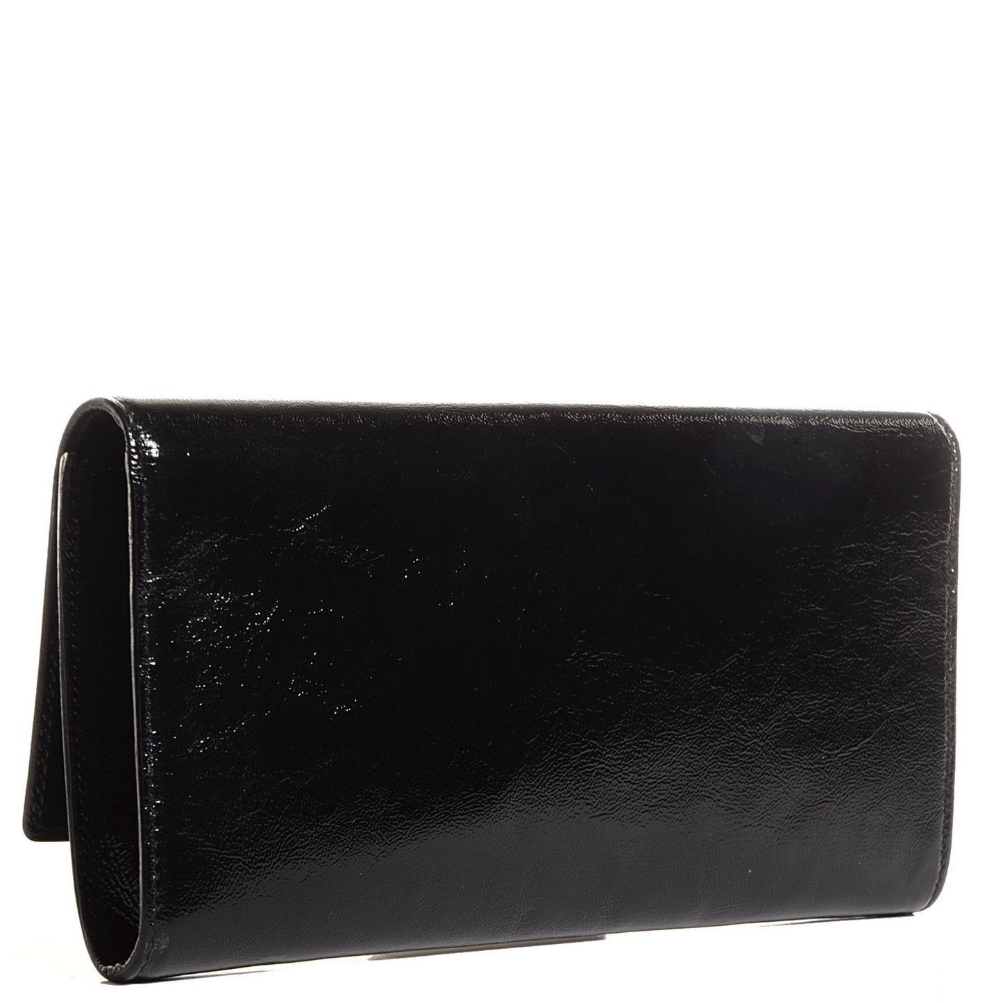 Textured Patent Monogram Small Belle De Jour Clutch Black