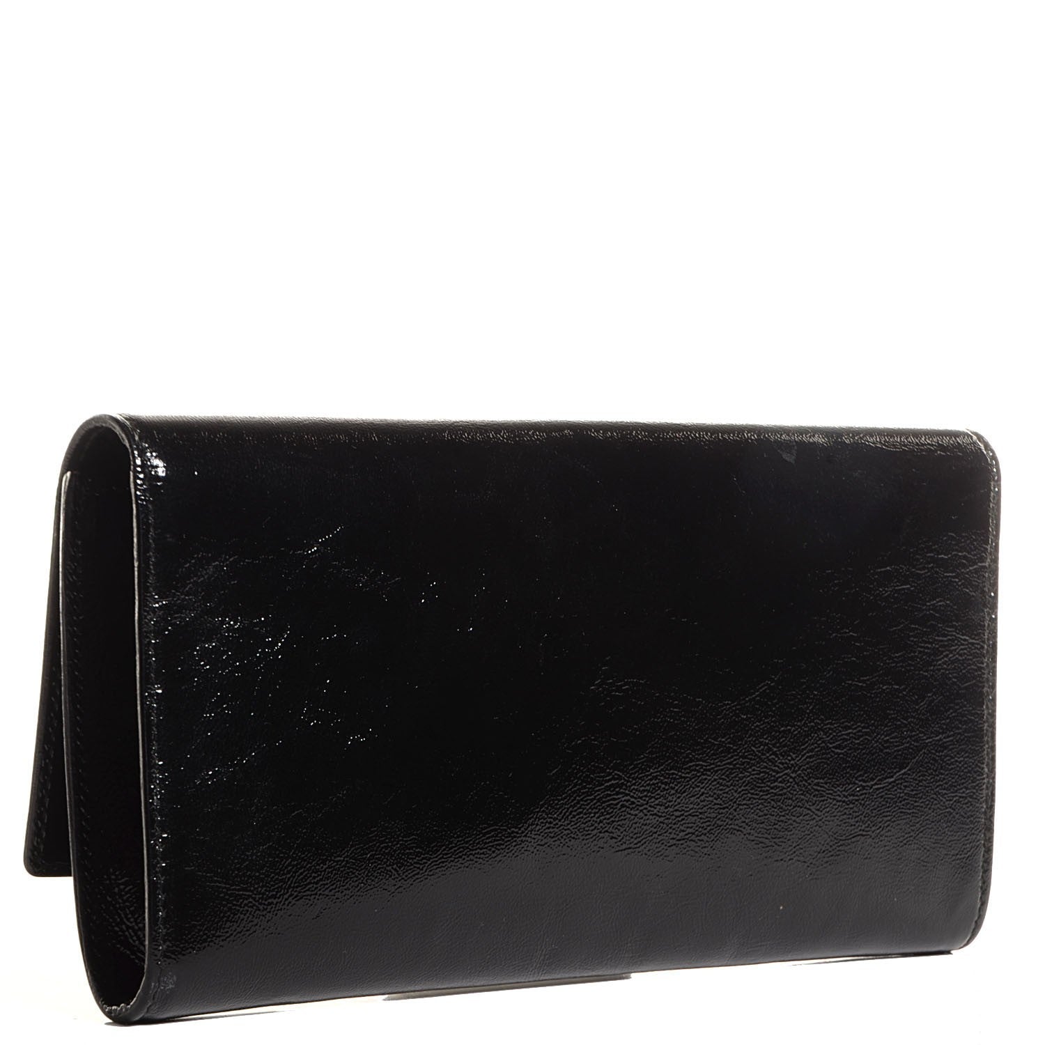 Saint Laurent Textured Patent Monogram Small Belle De Jour Clutch Black 3 of 7