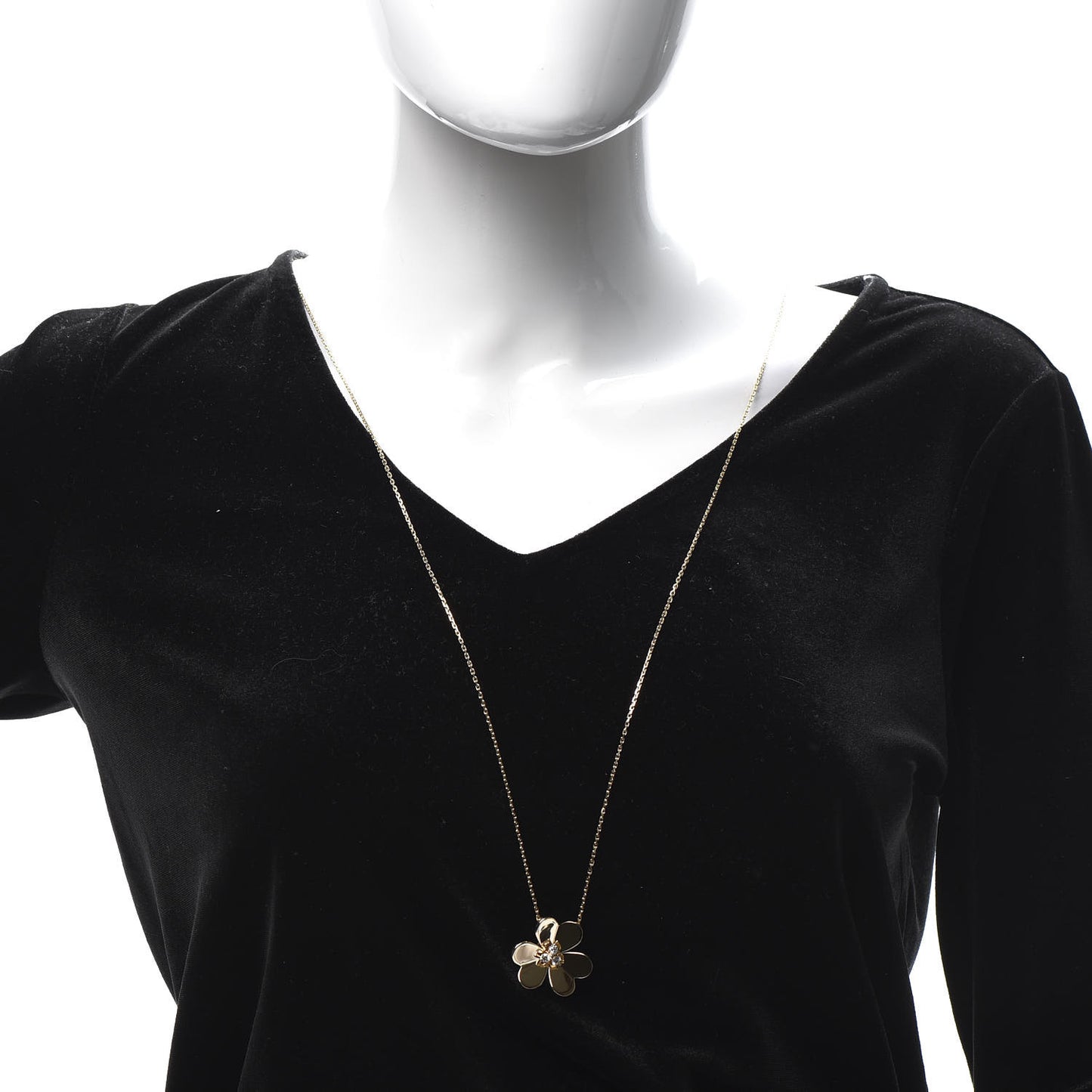 18K Yellow Gold Diamond Very Large Frivole Clip Pendant Necklace