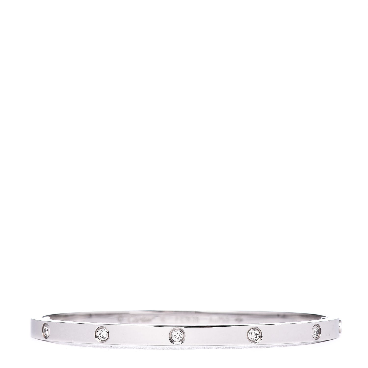 Cartier 18K White Gold 10 Diamond Small LOVE Bracelet 16 1 of 5