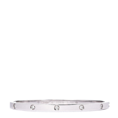 Cartier 18K White Gold 10 Diamond Small LOVE Bracelet 16 1 of 5
