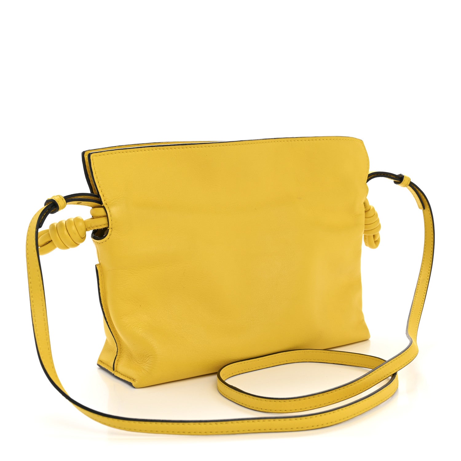Loewe Calfskin Mini Flamenco Knot Clutch Mustard 3 of 12