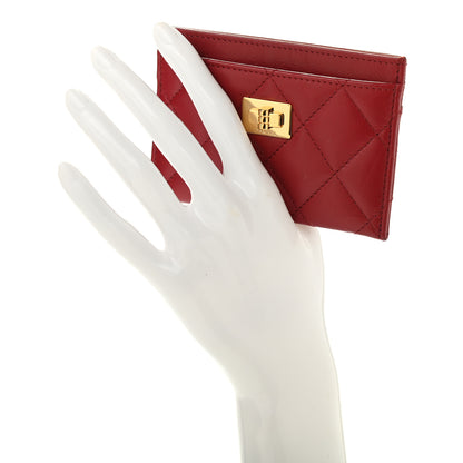 Chanel Aged Calfskin Quilted Reissue Card Holder Red 2 of 11