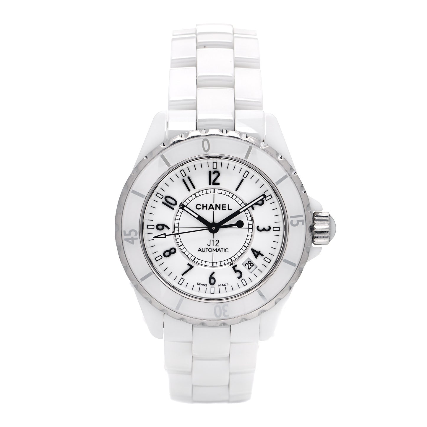 Stainless Steel Ceramic 38mm J12 Automatic Watch White