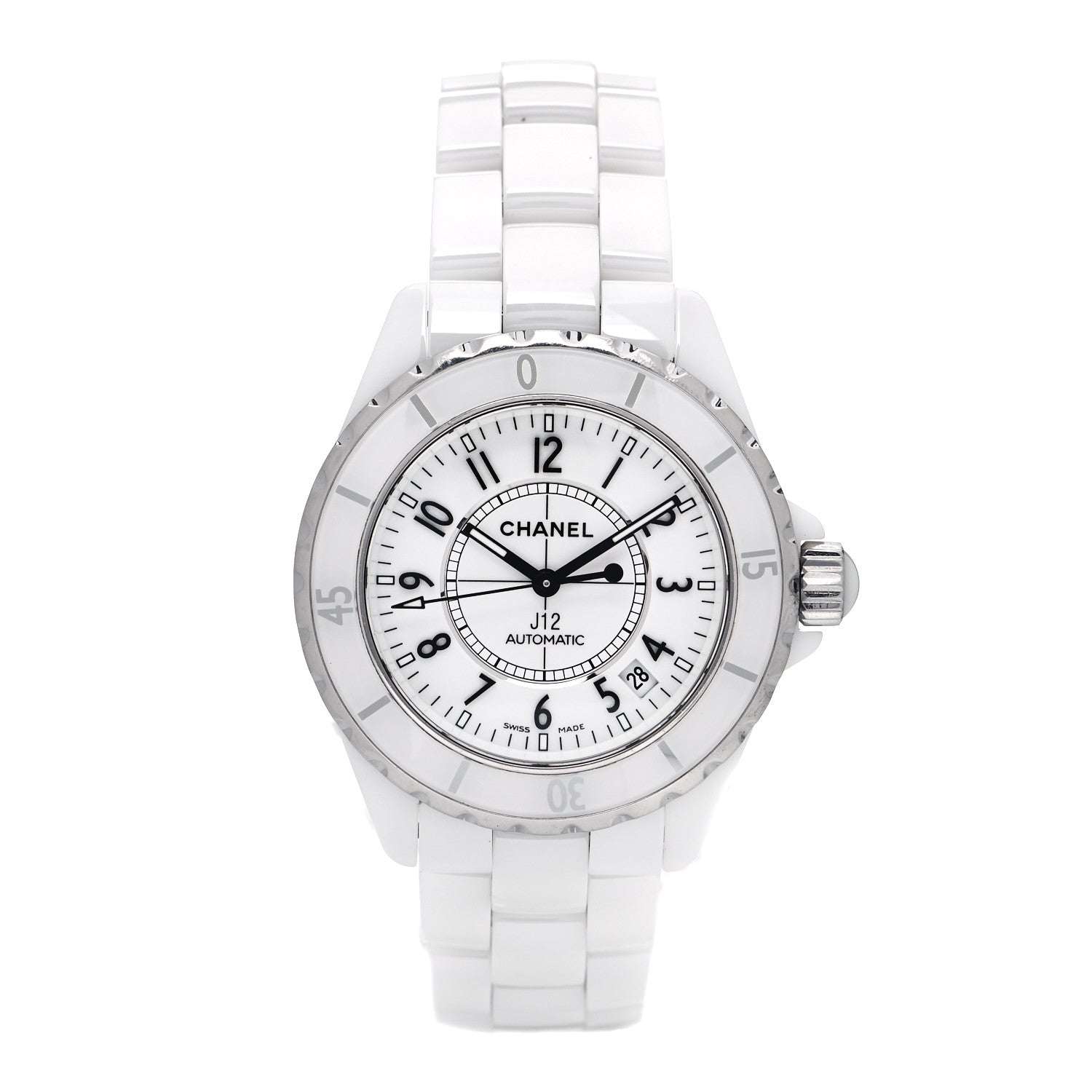 Chanel Stainless Steel Ceramic 38mm J12 Automatic Watch White 1 of 4