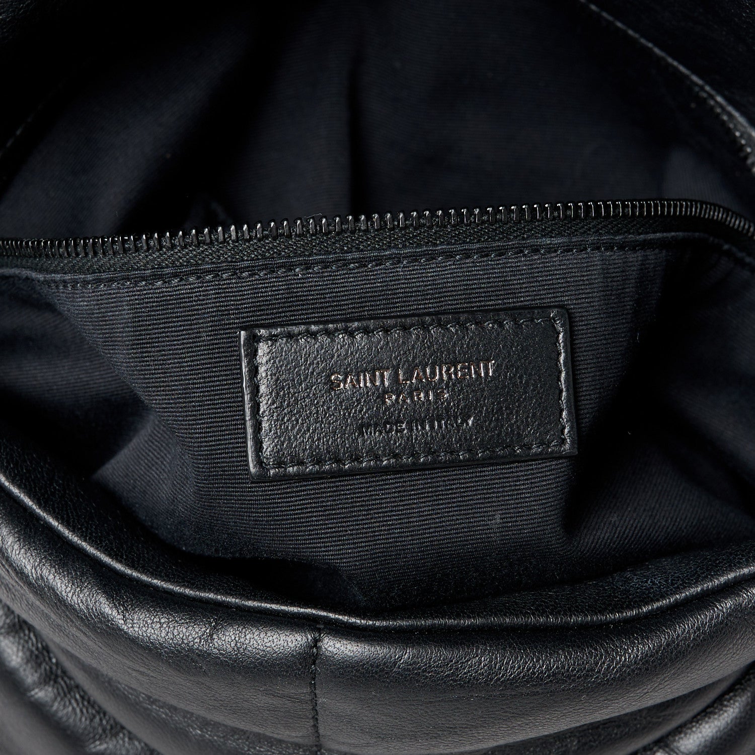 Saint Laurent Lambskin Quilted Monogram Monochrome Medium Loulou Puffer Chain Satchel Black 7 of 11