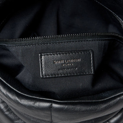 Saint Laurent Lambskin Quilted Monogram Monochrome Medium Loulou Puffer Chain Satchel Black 7 of 11